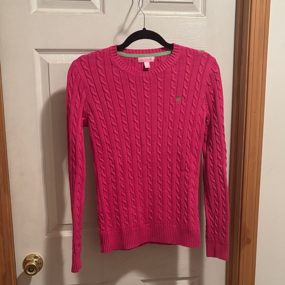 Lilly Pulitzer Sweaters - Lilly Pulitzer Vibrant Pink Cable Knit Sweater